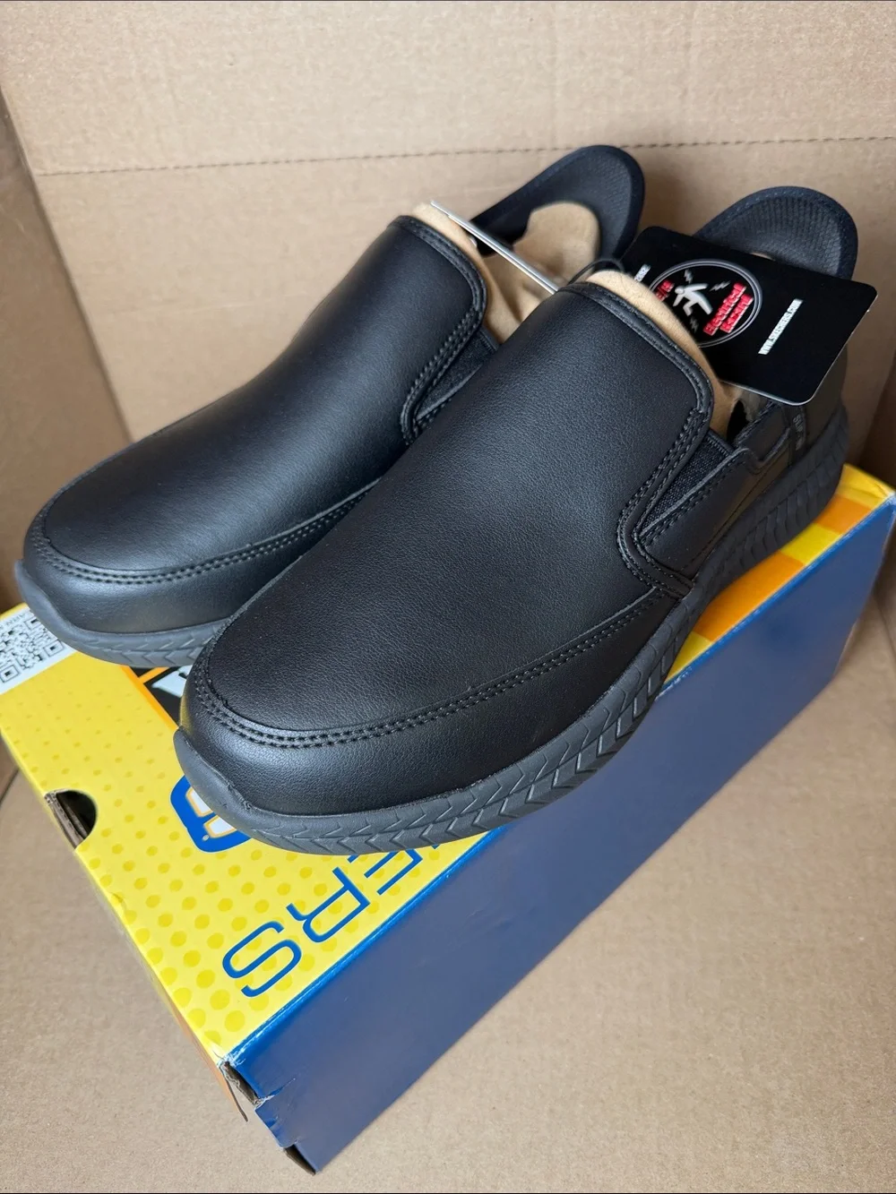 Skechers Black Slip-On Casual Work Loafers